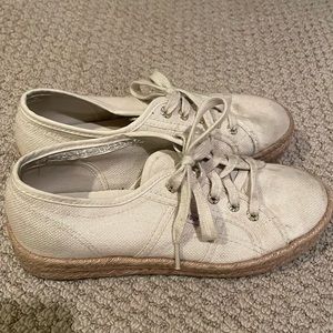 Superga natural espradril sneakers. Size 38 Gently used good condition.